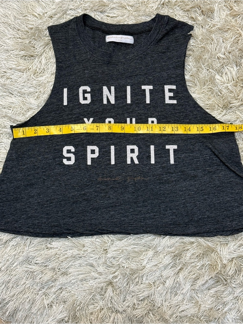 Spiritual Gangster Cropped Graphic Tank Top Charcoal Yoga Size Small - Picture 10 of 11